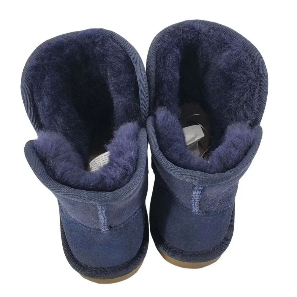 Kirkland 7 Real Fur Boots Shearling Sheepskin Suede Scalloped Fold over Shoes